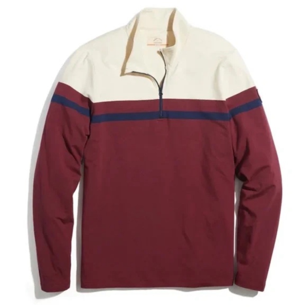 Men’s Marine Layer x Lost & Found Cordovan Natural Quarter Zip Pullover szM